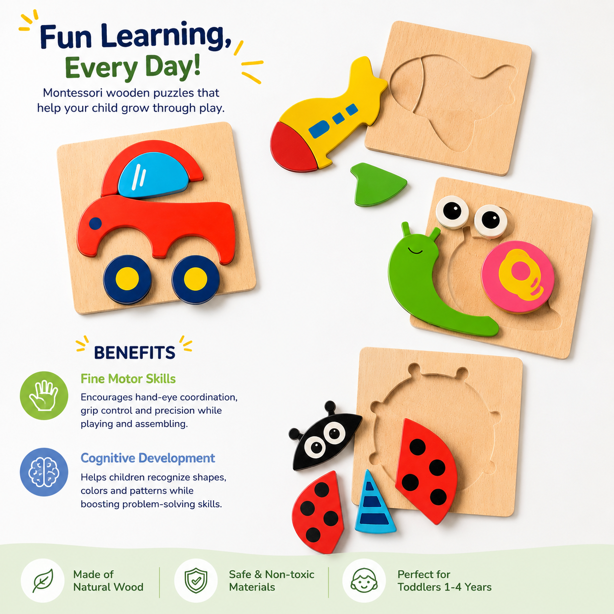 🧩 My First Puzzle Set – 4 Pack
