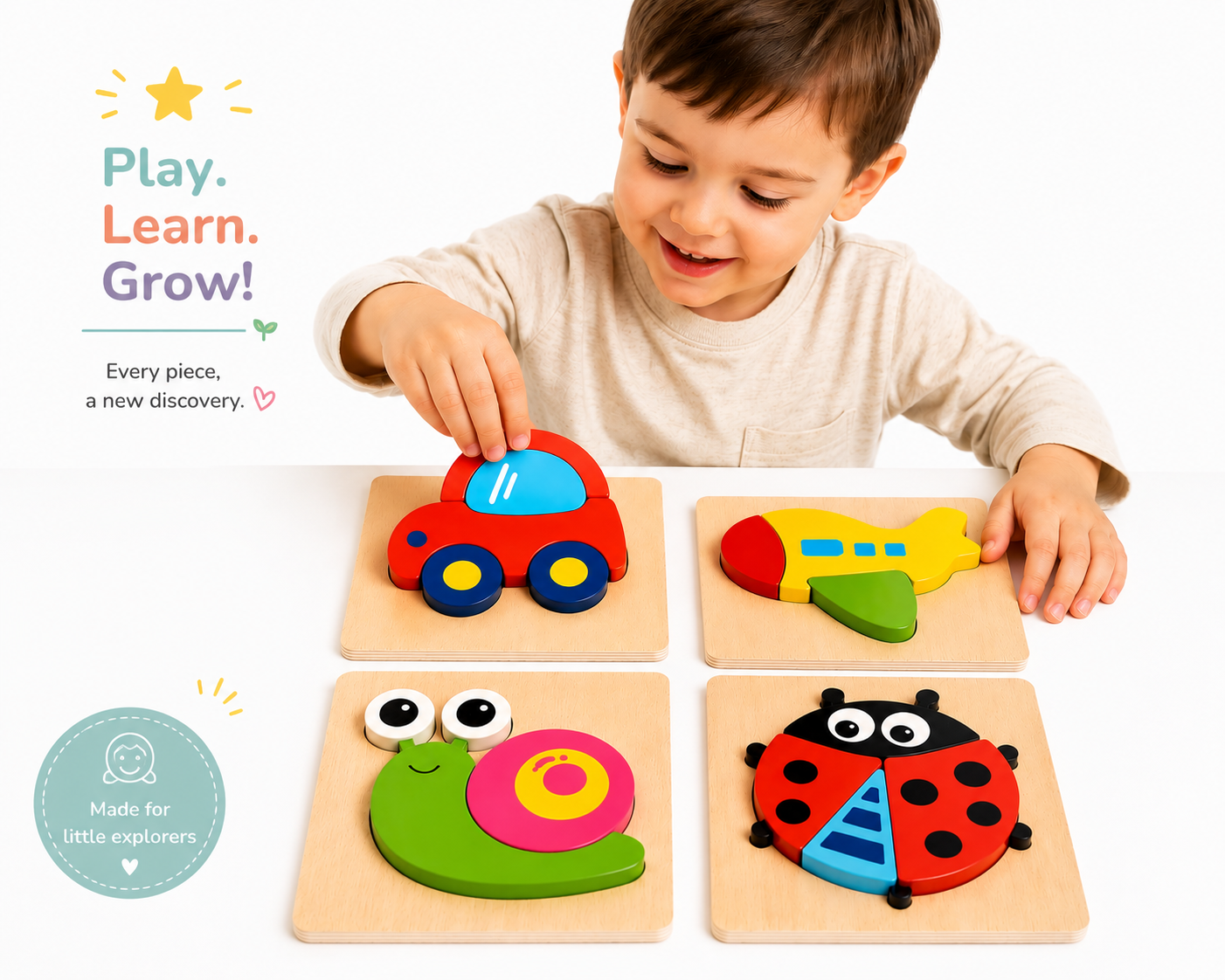 🧩 My First Puzzle Set – 4 Pack