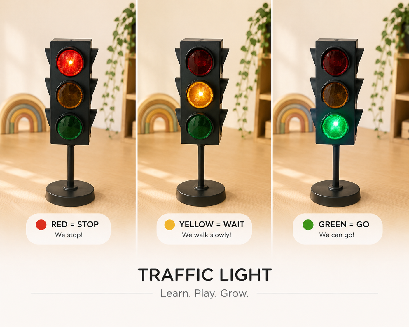 🚦 Educational Traffic Light with LED Lights